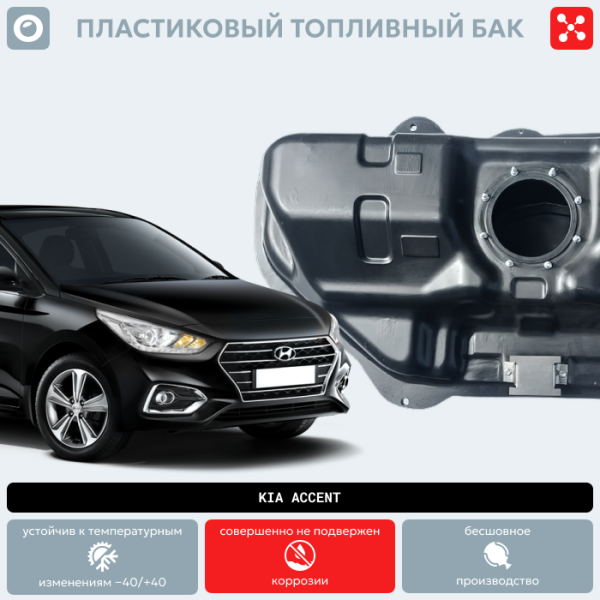 Пластиковый топливный бак Hyundai Accent (BP)